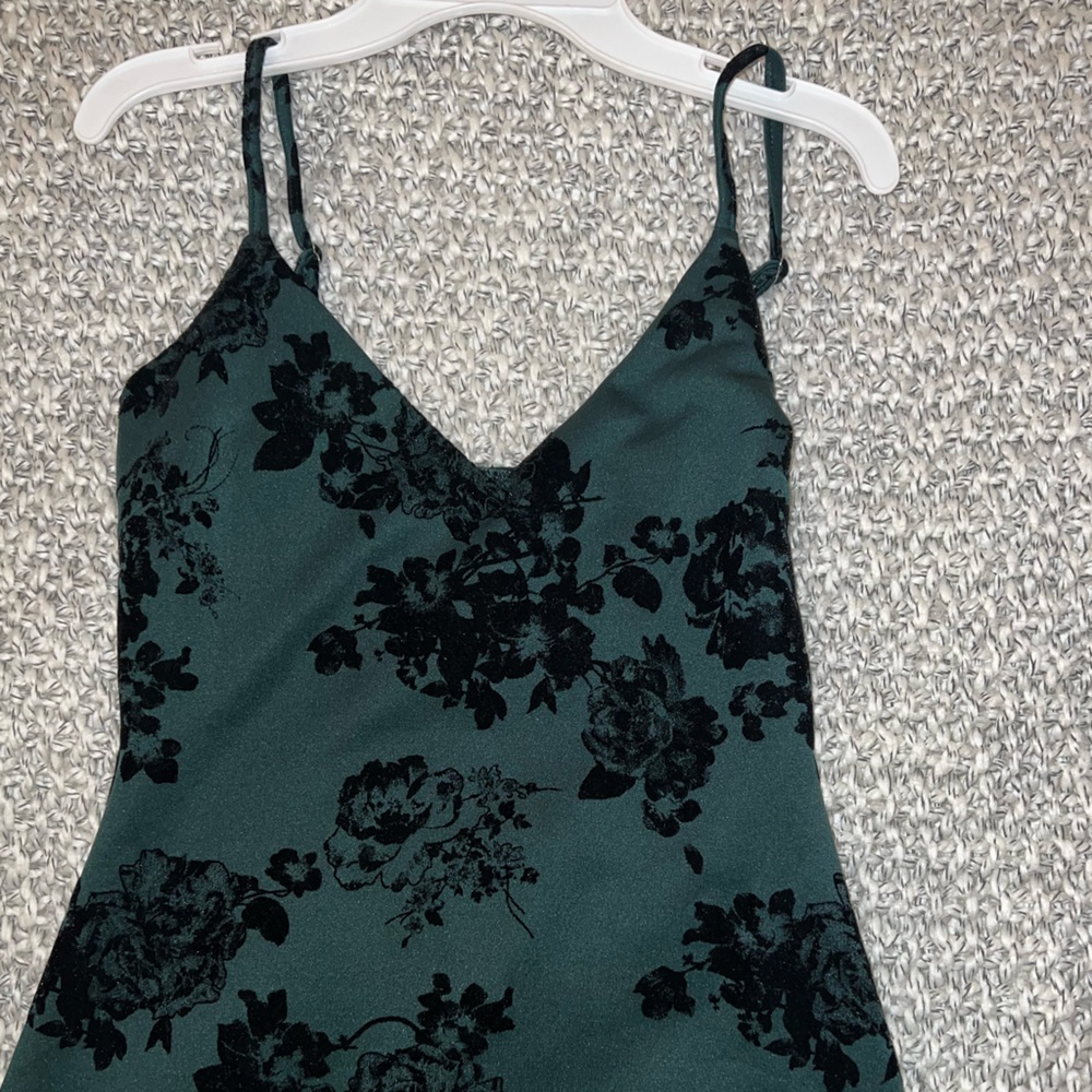 Velvet detail mini dress